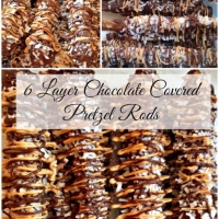 Holiday Treats-6 Layer Chocolate Covered Pretzel Rods