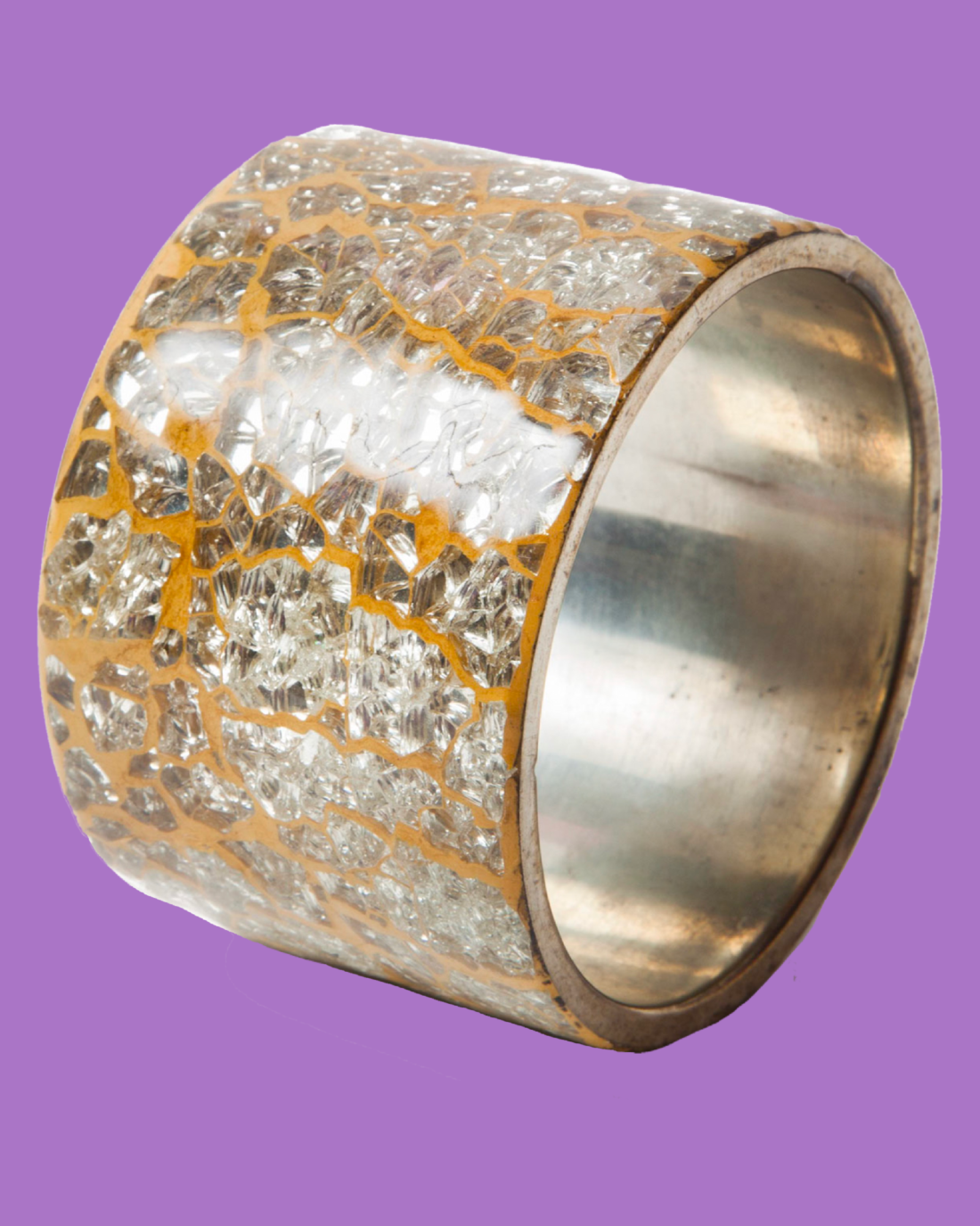 Silver and Gold Mosaic Bracelet