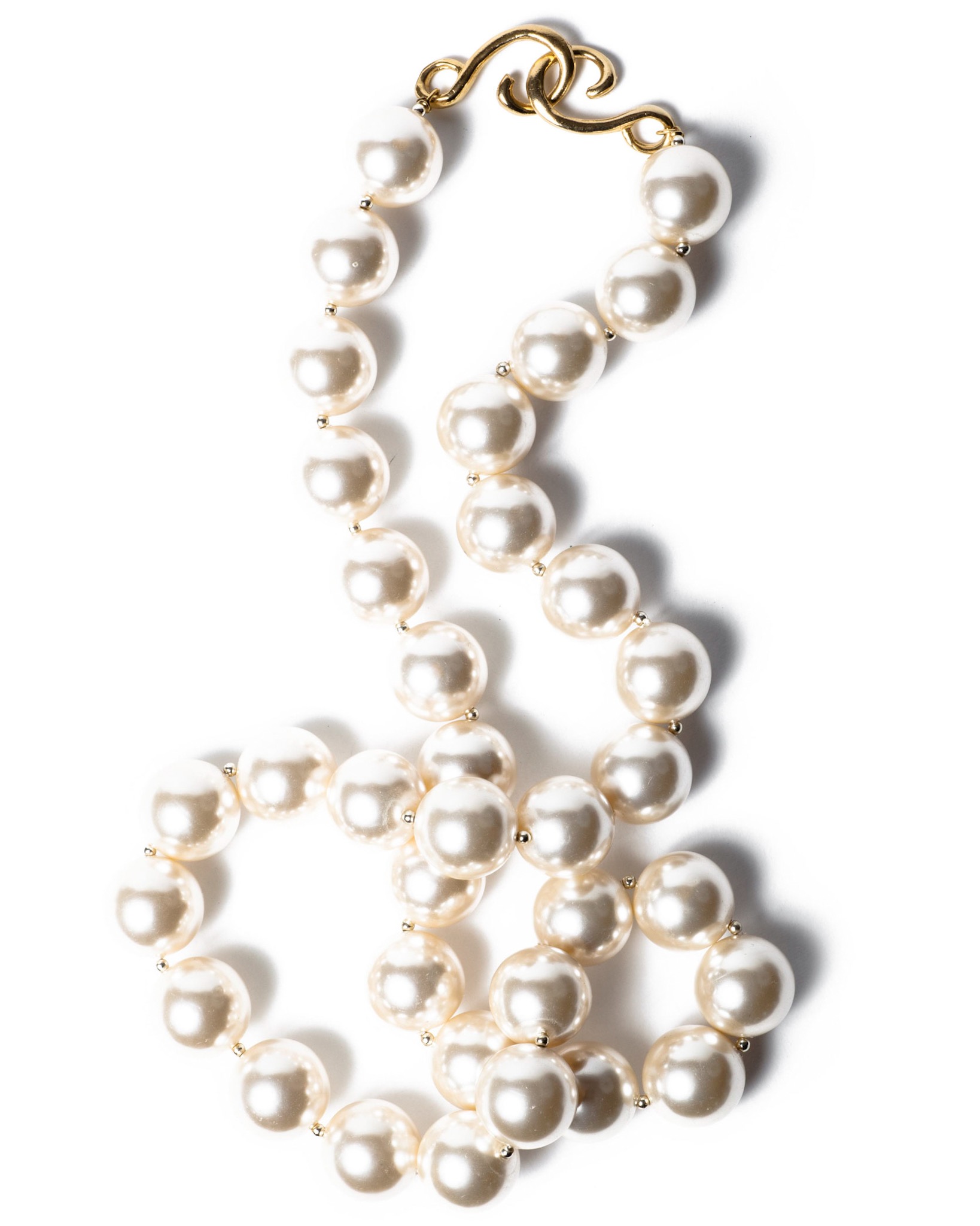 Vintage Long Jumbo Glass Pearl Sautoir Necklace By Napier, Circa 1980’s