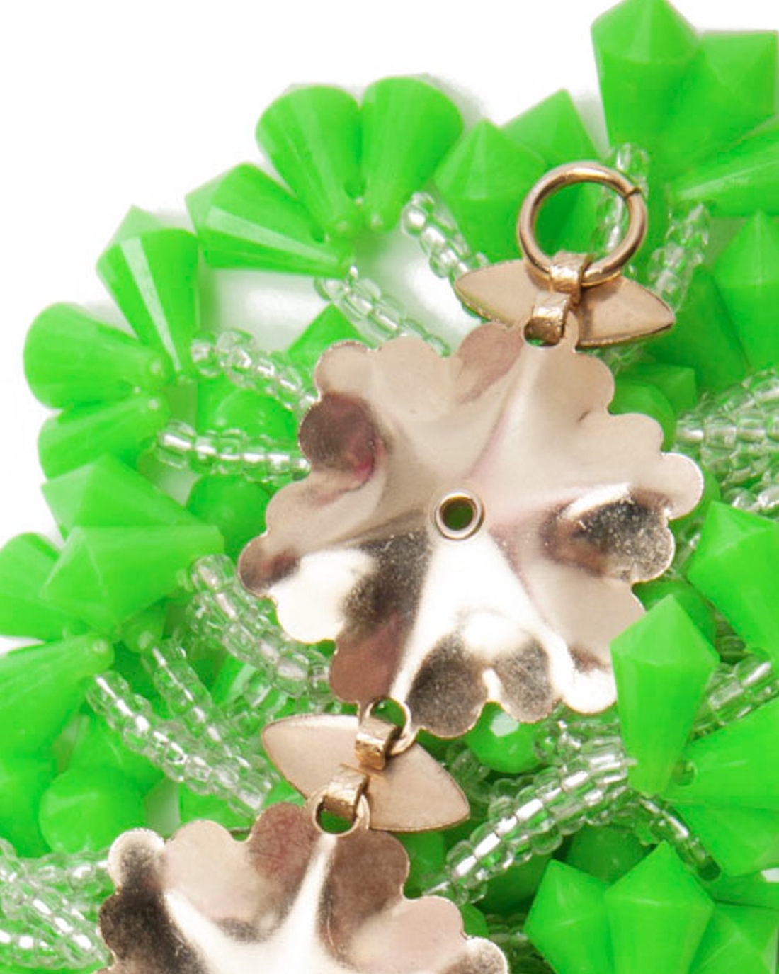 Lime Green Plastic Fantastic Faceted Beaded Bracelet, circa 1960's