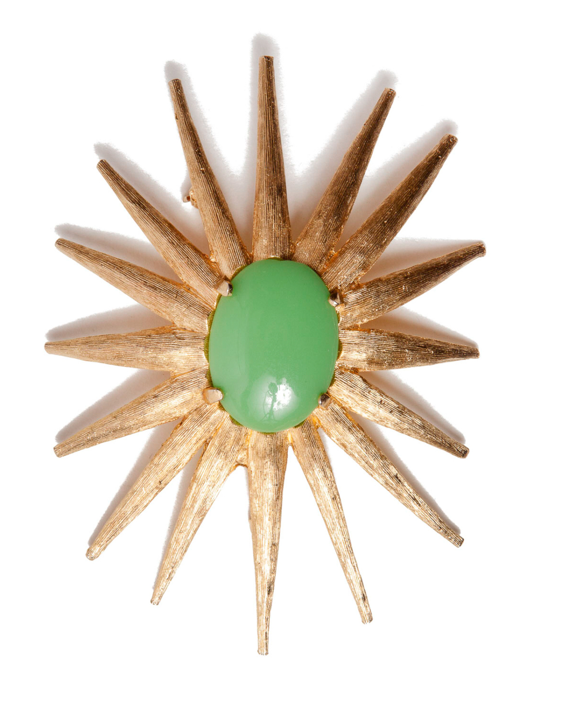 Vintage Gold Modernist Sun Brooch, circa 1960's