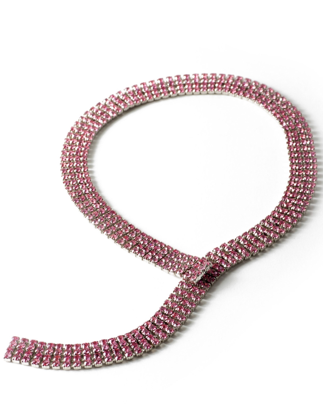 Pink Diamanté Austrian Crystal Customizeable Tie Necklace, circa 1950’s