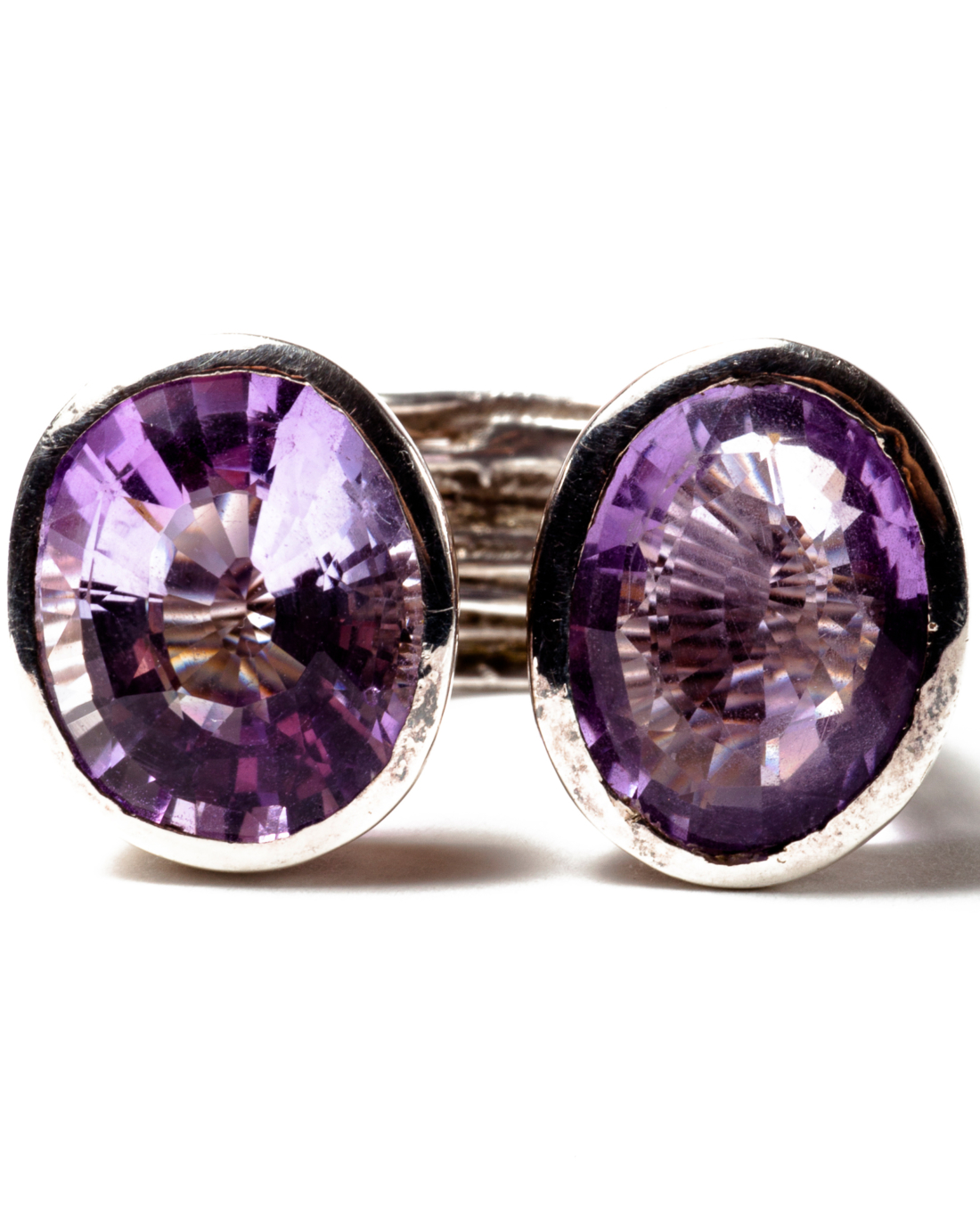 Double the Amethyst on the Sterling Silver Rocks Ring, circa 1990’s