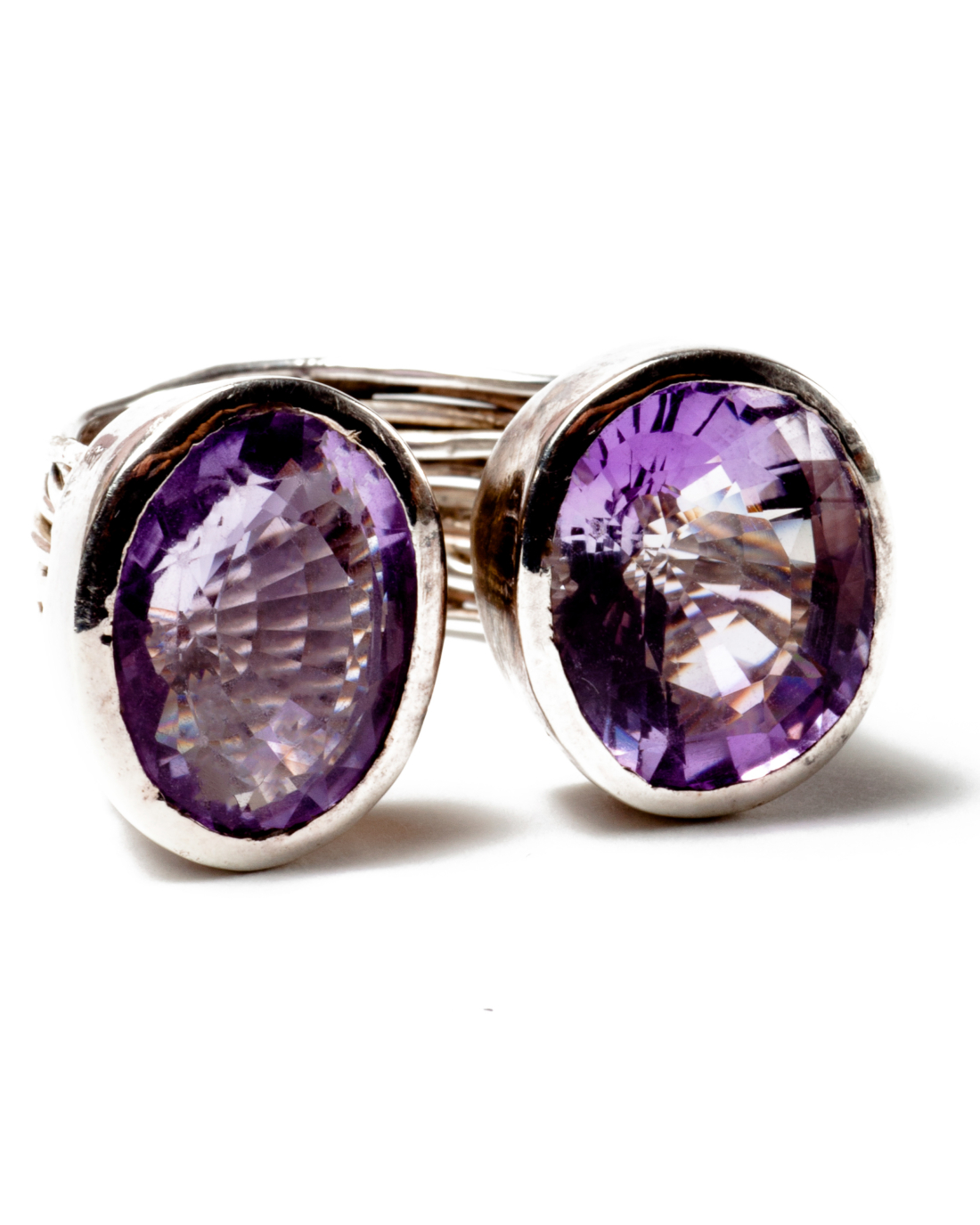 Double the Amethyst on the Sterling Silver Rocks Ring, circa 1990’s