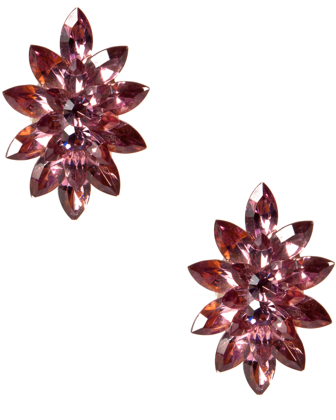 Vintage Purple Diamanté Marquis Cut Earrings, circa 1980’s