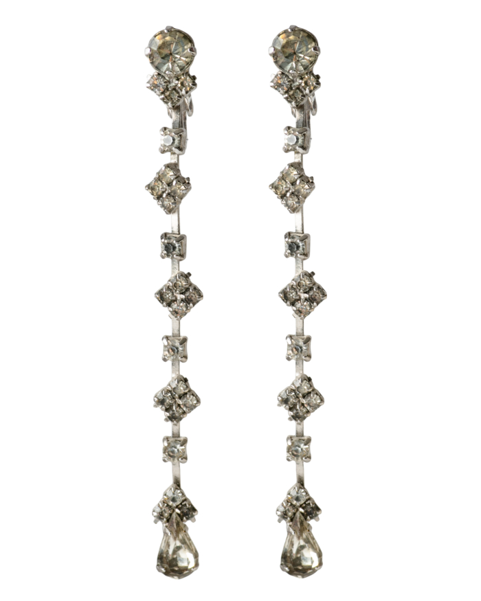 Art Deco Silver Paste Long Drop earrings, circa 1920’s