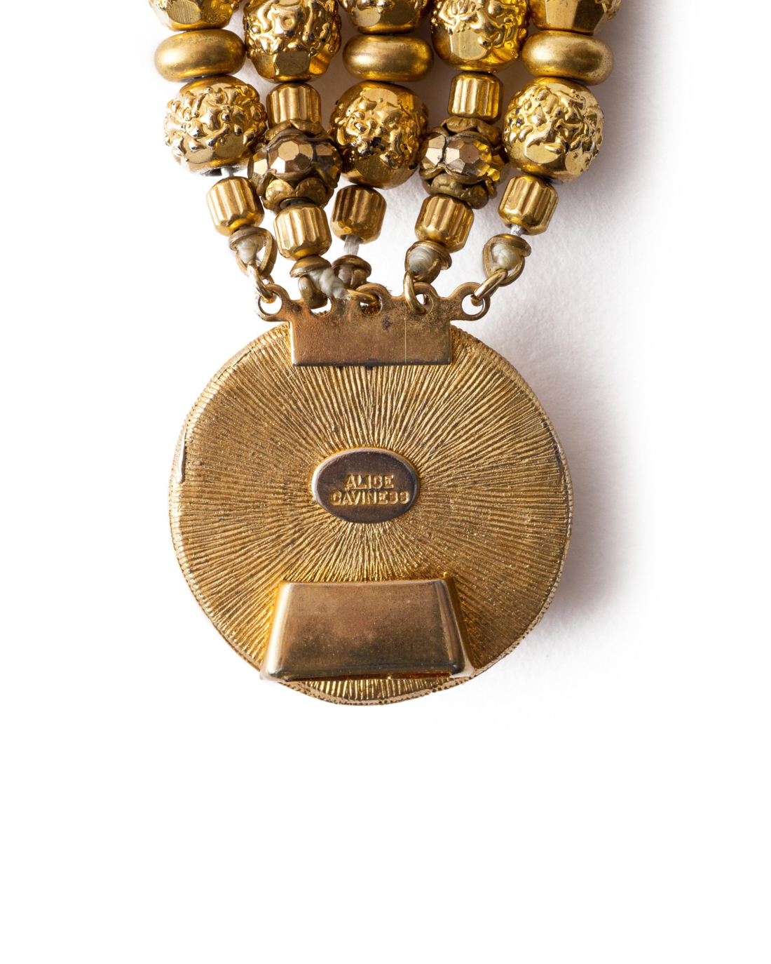 Victorian Gold Nailhead Beaded Bracelet by Alice Caviness, circa 1940's