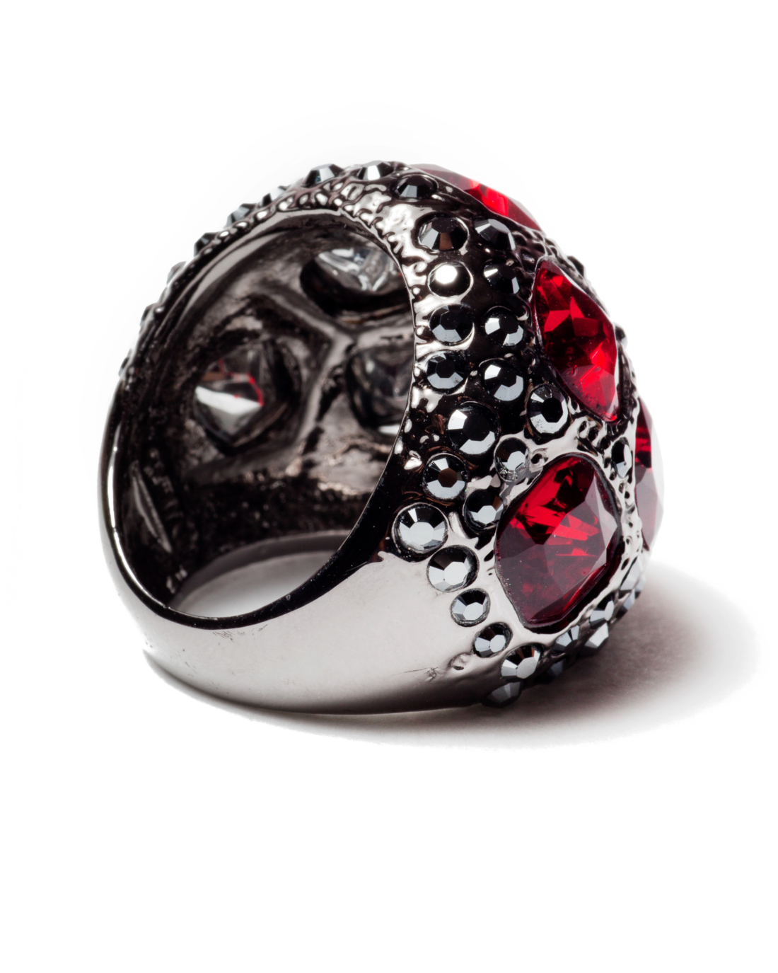 Sparkling Rebel Red and Gunmetal Ring, circa 1980’s