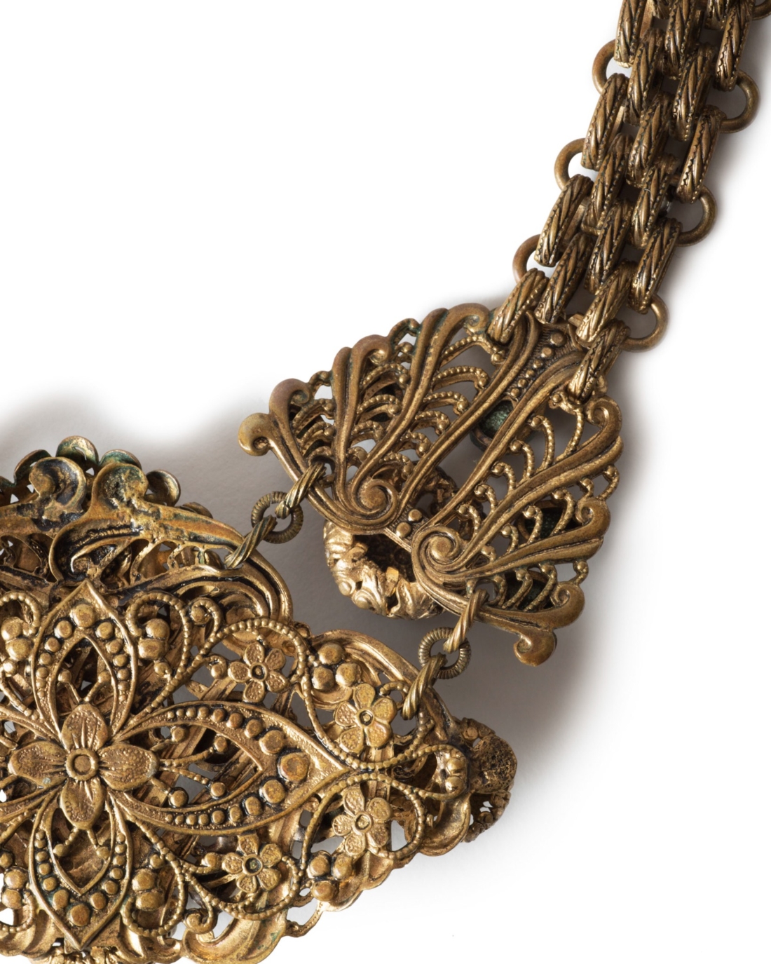 Exquisite Austro-Hungarian Enameled Necklace on Gingerbread Chain, circa 1930's