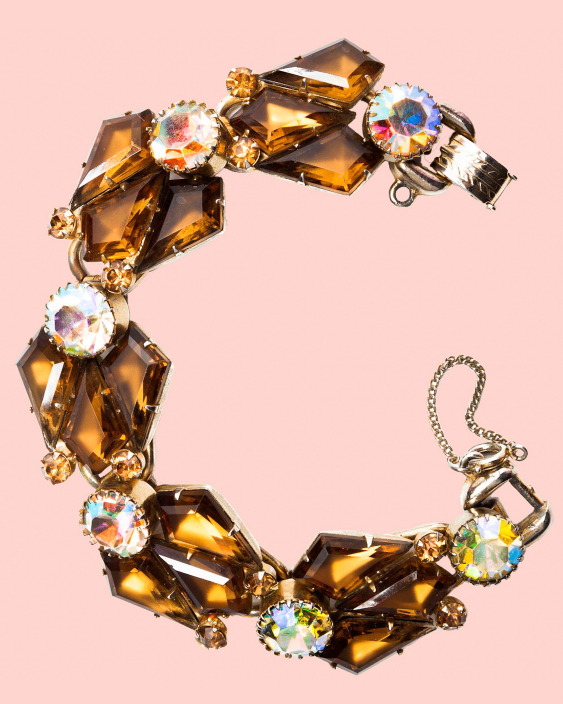 Vintage Juliana Topaz Kite Swarovski Chaton Bracelet, circa 1960’s